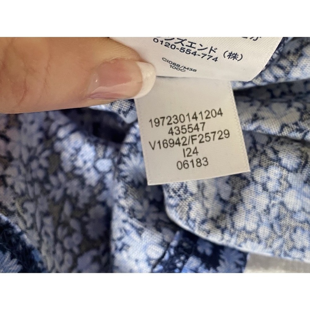 NWT Lands' End Supima Cotton Long Sleeve V-Neck T-Shirt Women S Tall Ditzy Blue - Picture 11 of 12